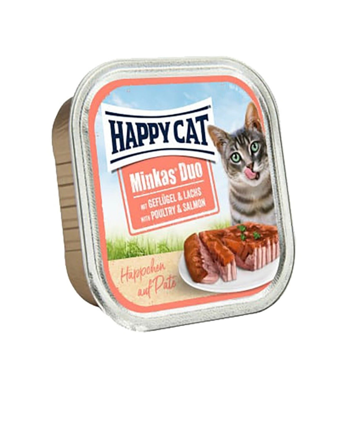 Happy Cat Minkas Duo υγρή τροφή γάτας με πουλερικά και σολομό 100g