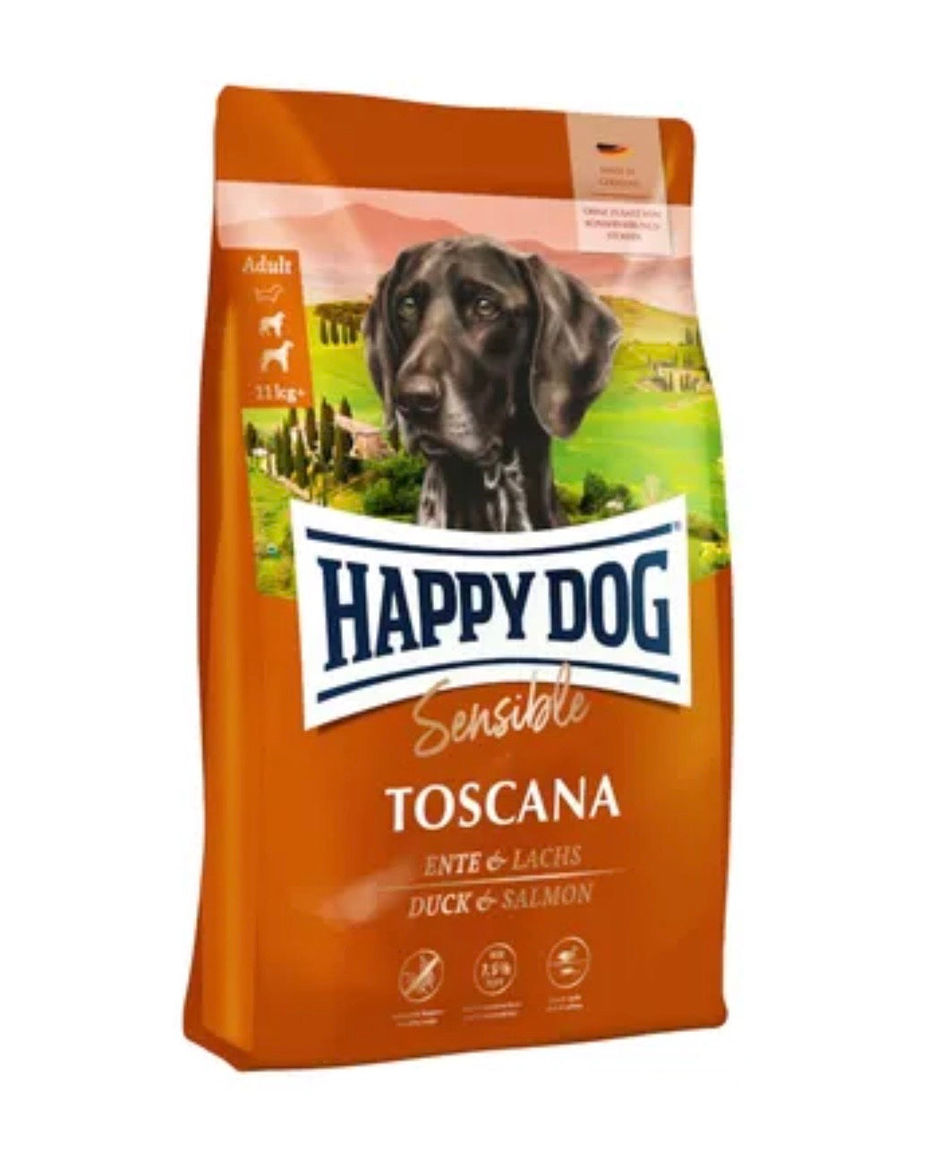 Happy Dog Sensible Toscana 4kg ξηρά τροφή σκύλου με πάπια και σολομό