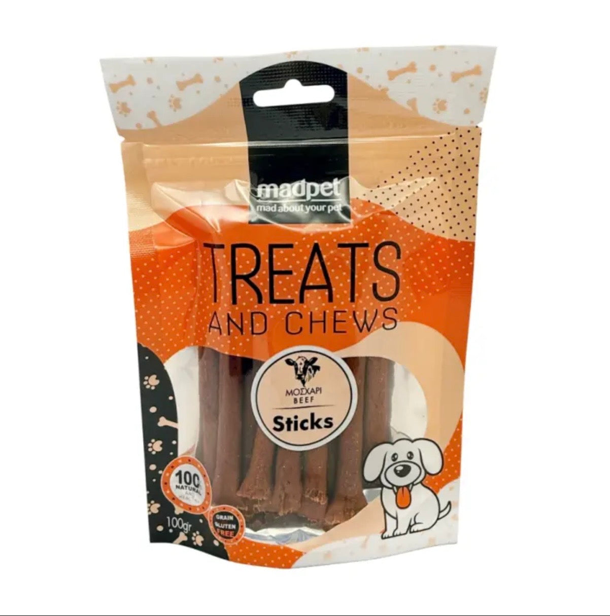 Mad Pet Treats & Chews - Beef Sticks Μοσχάρι 100gr