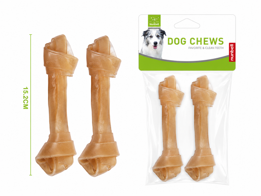 Nunbell Dog Chews Κόκκαλα Δέρματος Αγελάδας 15.2cm - 2 Τεμάχια