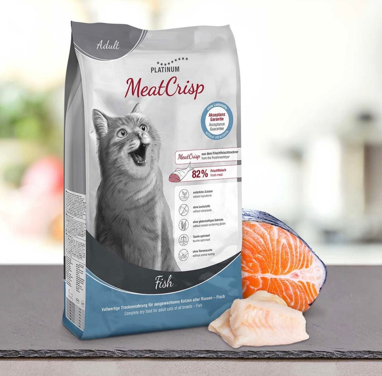 PLATINUM MeatCrisp Adult Fish - ξηρά τροφή γάτας με ψάρι