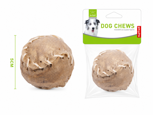 Nunbell Dog Chews Μπάλα Μάσησης από 100% Δέρμα Αγελάδας 5cm