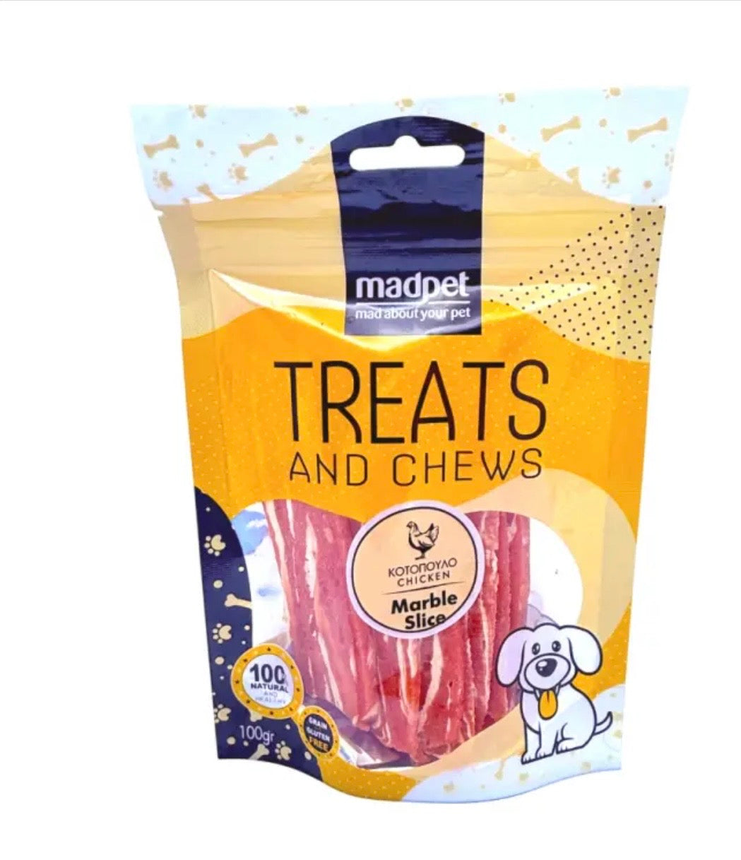 Mad Pet Treats & Chews - Chicken Marble Slice Κοτόπουλο 100gr