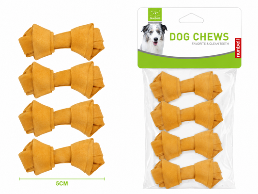 Nunbell Dog Chews Κόκκαλα 100% Δέρμα Αγελάδος 5cm - 4 Τεμάχια