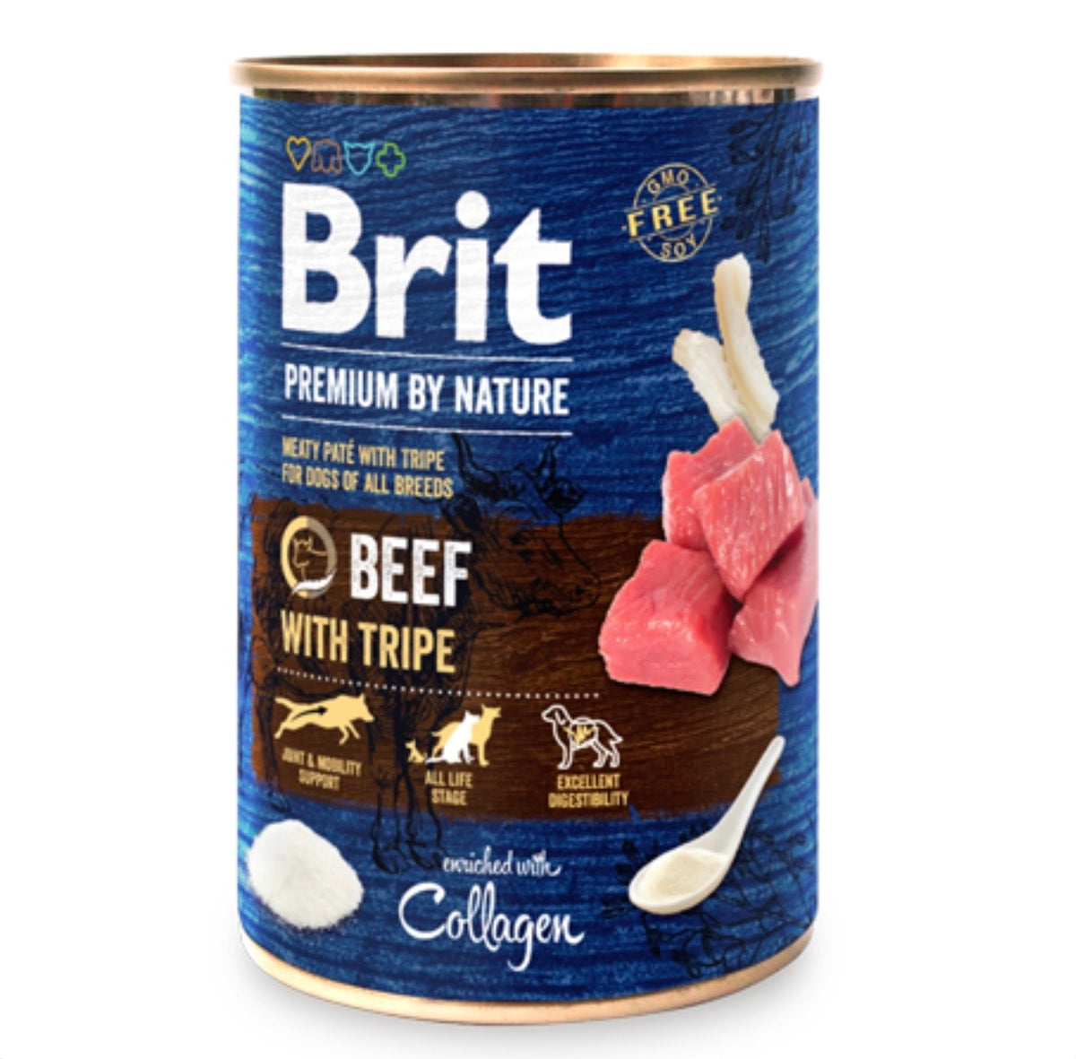 Brit Premium by Nature Beef with Tripe – Υγρή τροφή paté για σκύλους όλων των φυλών με μοσχάρι, κοτόπουλο, πατσά και κολλαγόνο