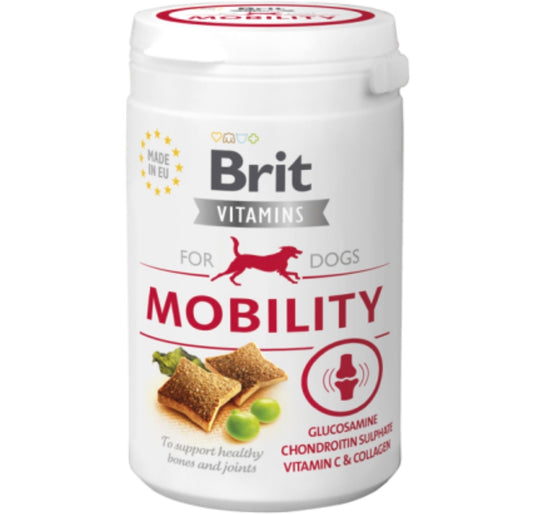 Brit Vitamins Mobility – Μαλακό συμπλήρωμα αρθρώσεων για σκύλους 150g με γλυκοζαμίνη, χονδροϊτίνη, κολλαγόνο και βιταμίνη C, παραγωγή ΕΕ
